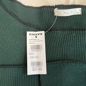 teal cropped long sleeve t shirt